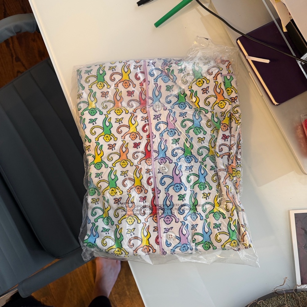 Roller Rabbit Multicolor Monkey Print Pajama Set - Picture 3 of 8